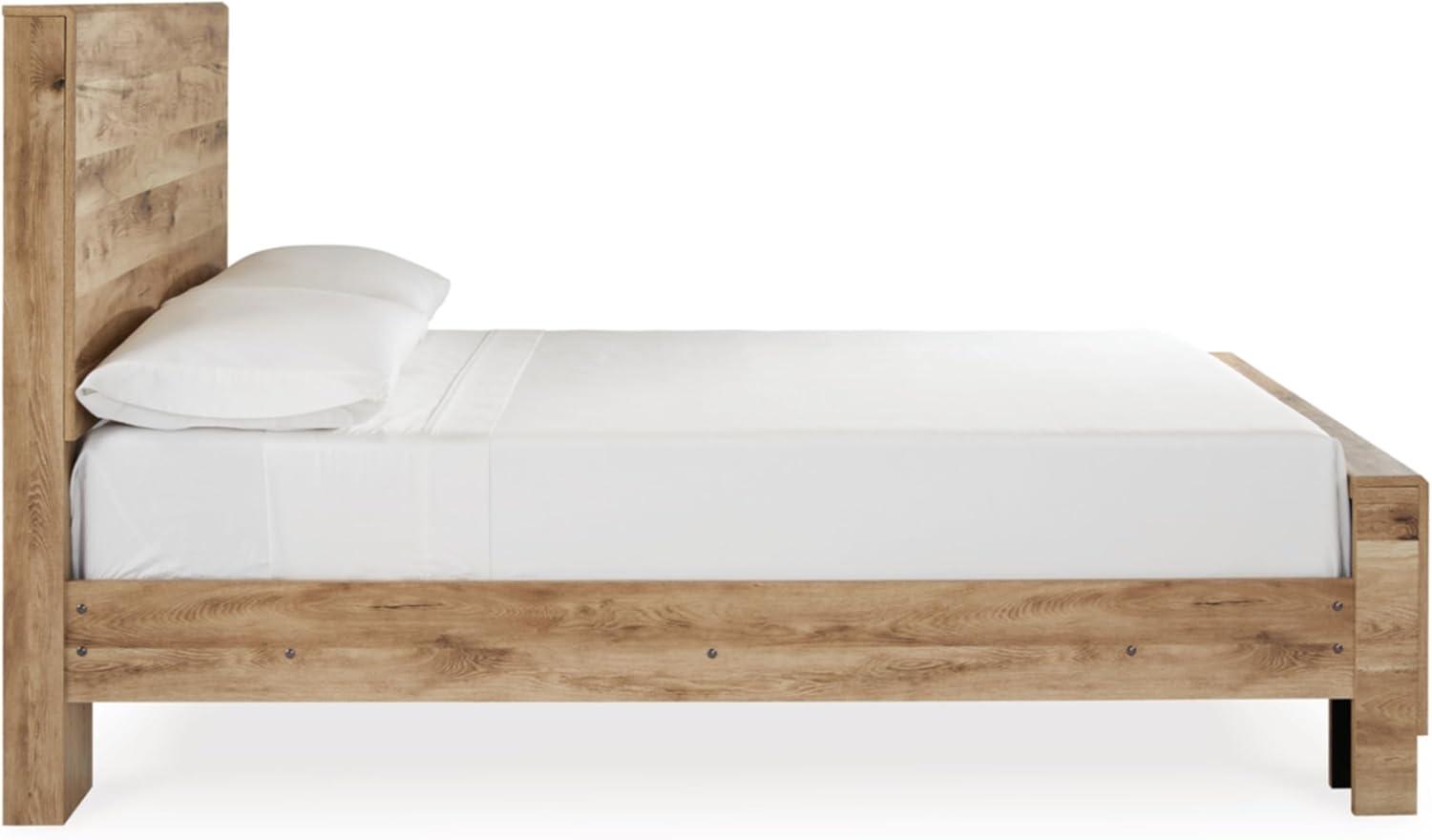 imageSignature Design by Ashley Hyanna Rustic King Platform Bed with 2 Side Storage Drawer Foundation or Box Spring Not Needed Light BrownFull