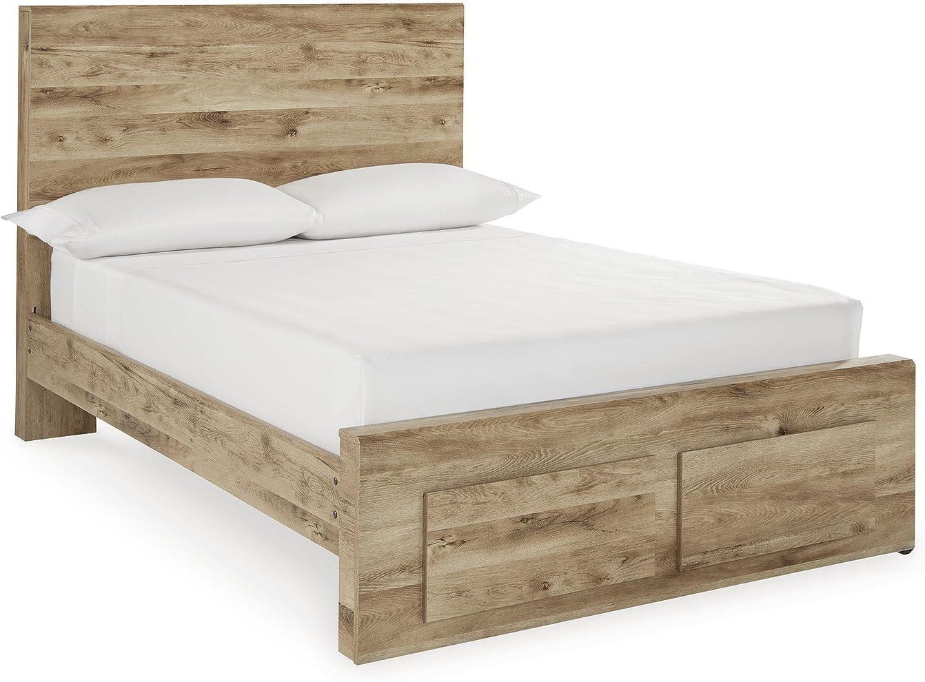 imageSignature Design by Ashley Hyanna Rustic King Platform Bed with 2 Side Storage Drawer Foundation or Box Spring Not Needed Light BrownFull