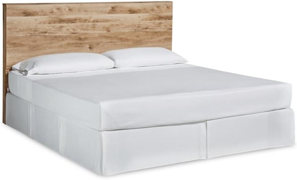 imageSignature Design by Ashley Hyanna Rustic King Platform Bed with 2 Side Storage Drawer Foundation or Box Spring Not Needed Light BrownKing