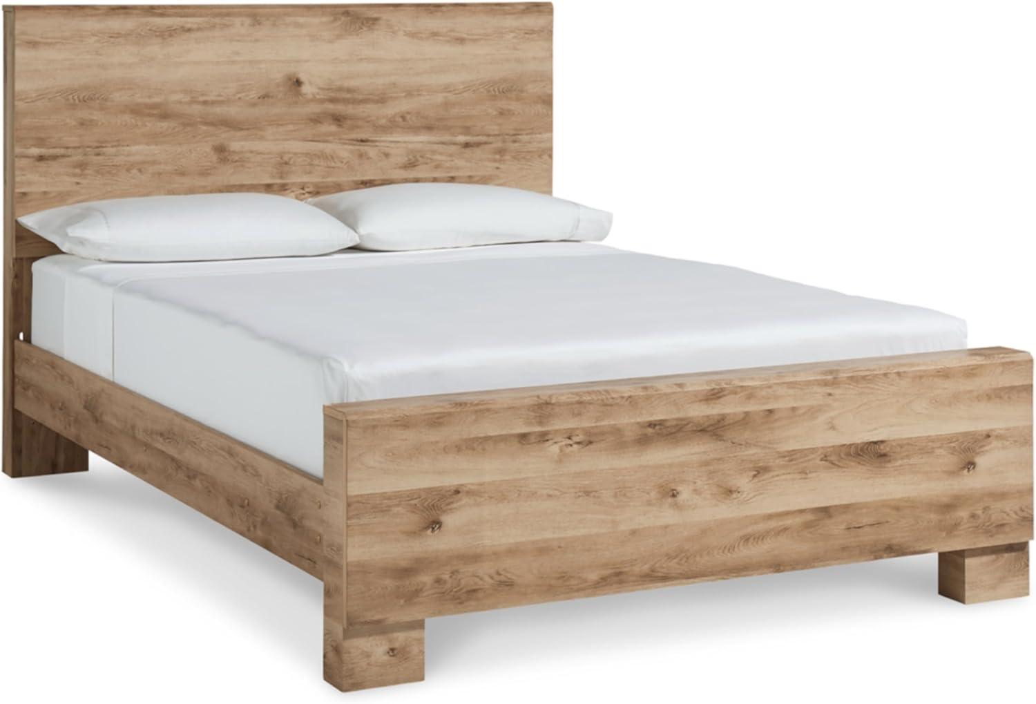 imageSignature Design by Ashley Hyanna Rustic King Platform Bed with 2 Side Storage Drawer Foundation or Box Spring Not Needed Light BrownKing