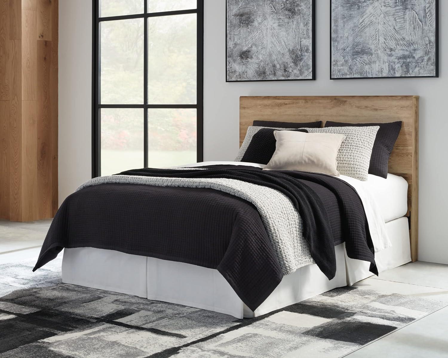 imageSignature Design by Ashley Hyanna Rustic King Platform Bed with 2 Side Storage Drawer Foundation or Box Spring Not Needed Light BrownQueen