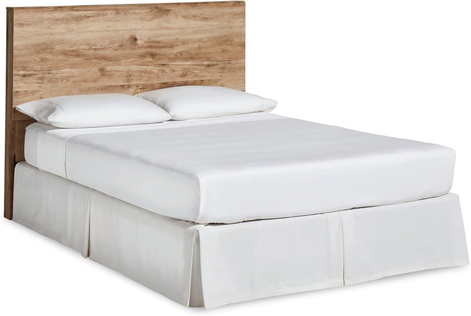 imageSignature Design by Ashley Hyanna Rustic King Platform Bed with 2 Side Storage Drawer Foundation or Box Spring Not Needed Light BrownQueen