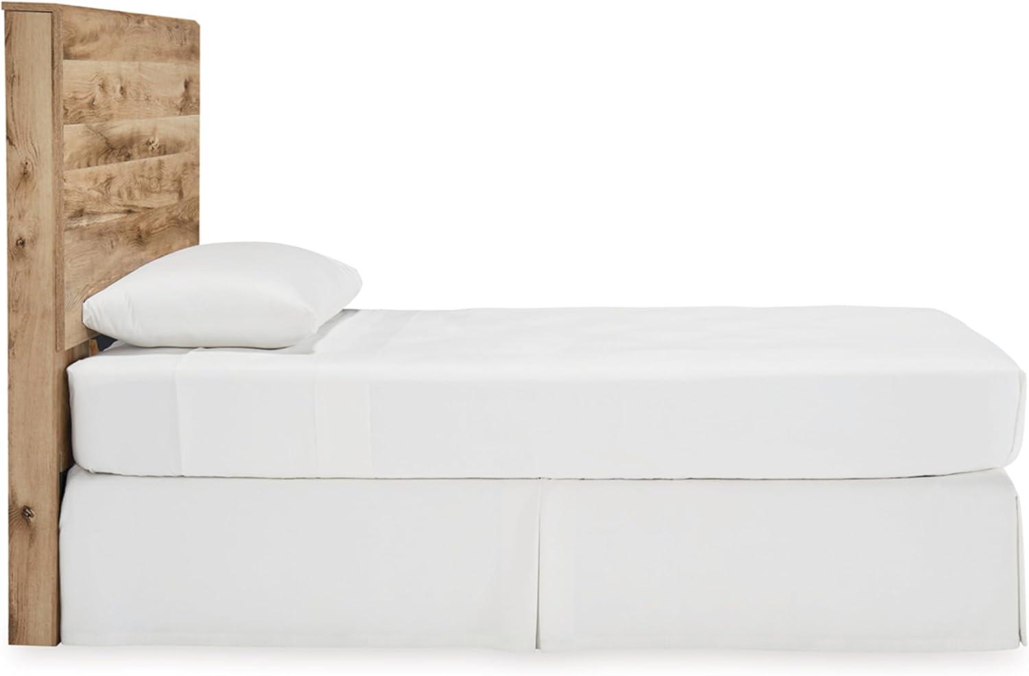 imageSignature Design by Ashley Hyanna Rustic King Platform Bed with 2 Side Storage Drawer Foundation or Box Spring Not Needed Light BrownTwin