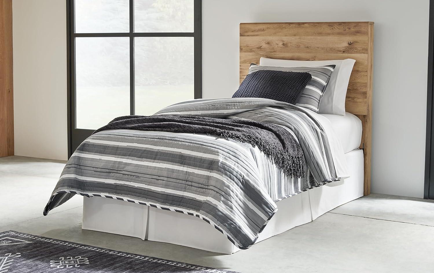 imageSignature Design by Ashley Hyanna Rustic King Platform Bed with 2 Side Storage Drawer Foundation or Box Spring Not Needed Light BrownTwin