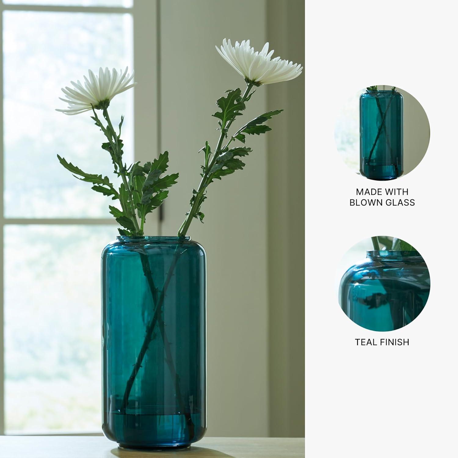 imageSignature Design by Ashley Inisland Contemporary Watertight Glass 8 Vase with Wide Mouth GreenGreen