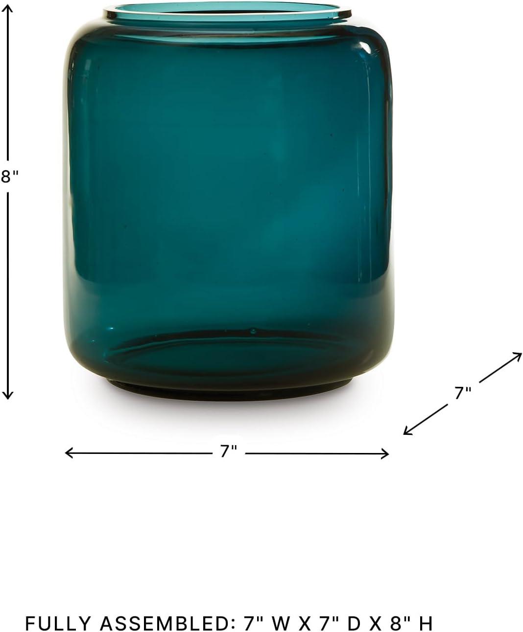 imageSignature Design by Ashley Inisland Contemporary Watertight Glass 8 Vase with Wide Mouth GreenGreen