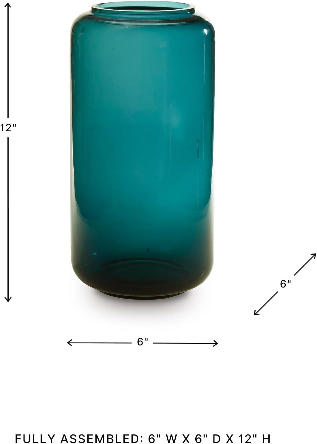 imageSignature Design by Ashley Inisland Contemporary Watertight Glass 8 Vase with Wide Mouth GreenGreen
