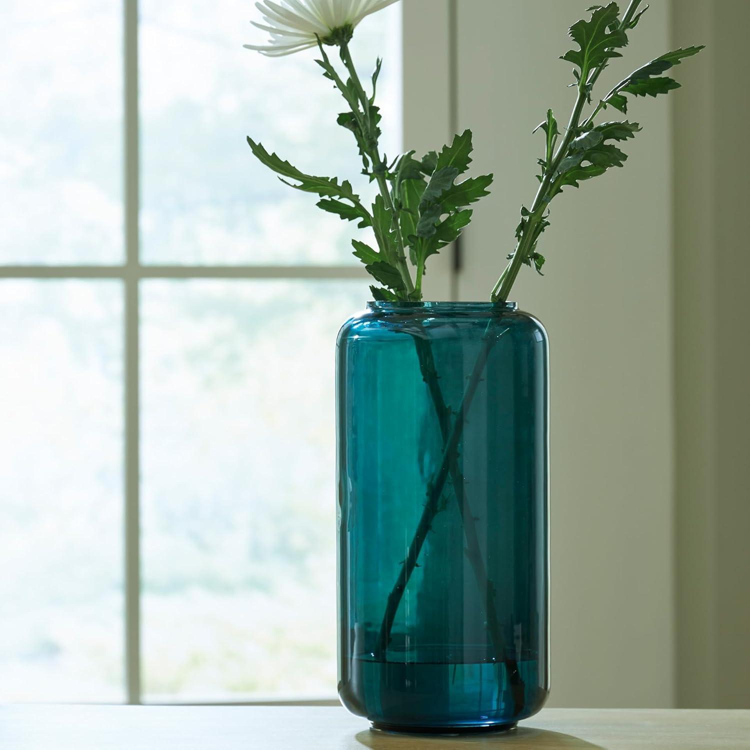 imageSignature Design by Ashley Inisland Contemporary Watertight Glass 8 Vase with Wide Mouth GreenGreen