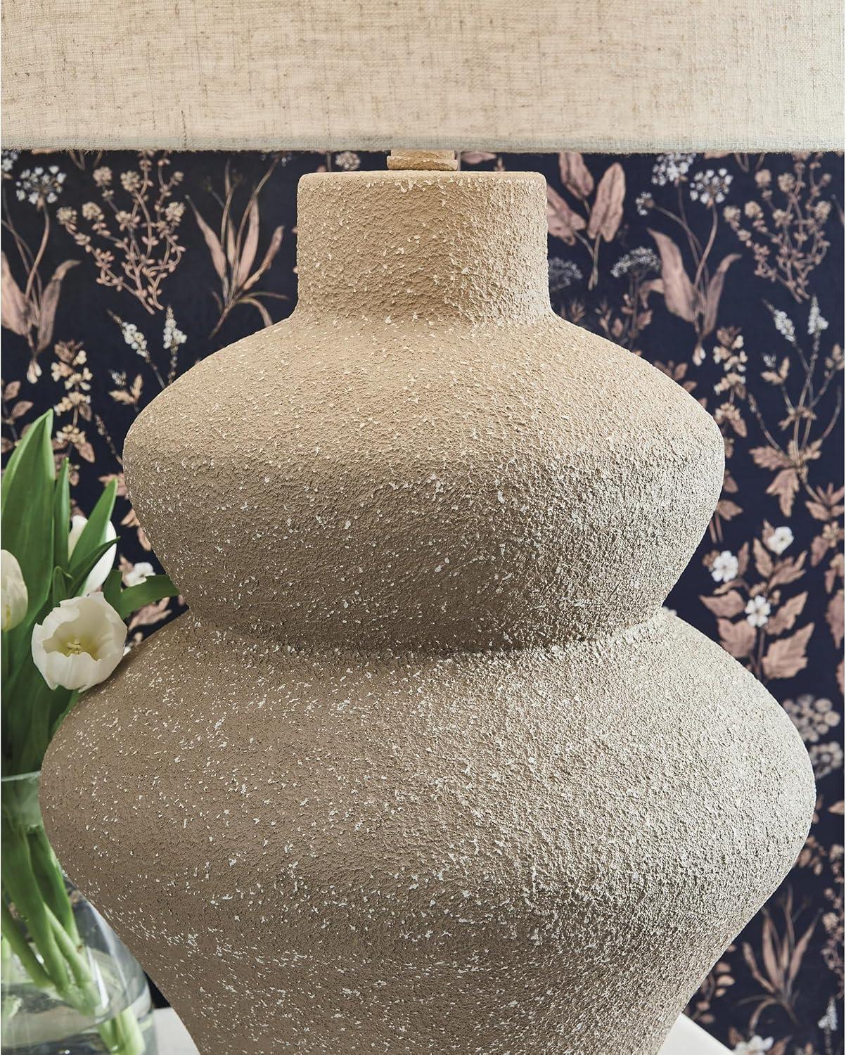 imageSignature Design by Ashley Jossleigh Bohemian Table Lamp with 3Way Switch and Drum Shade Beige