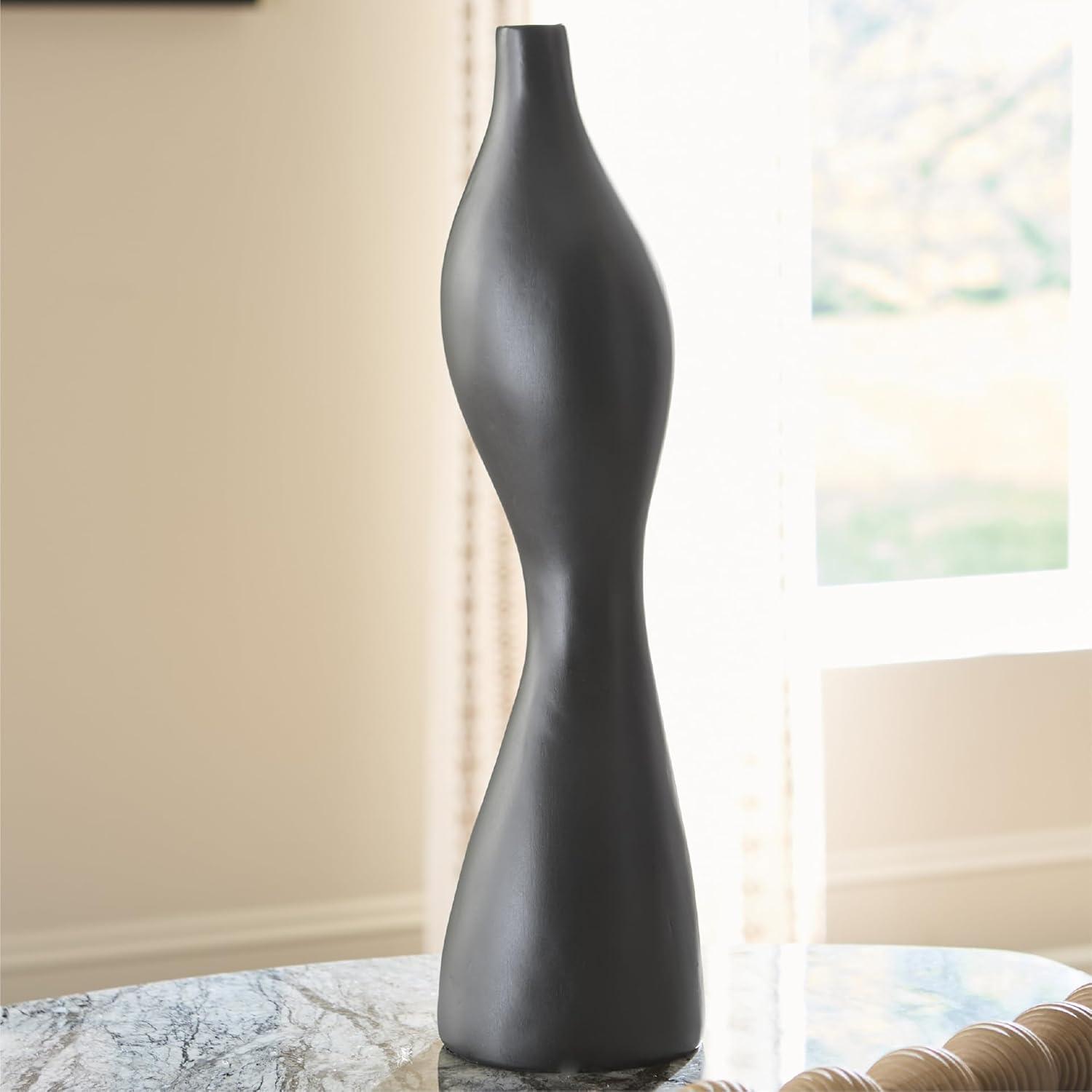 imageSignature Design by Ashley Judsen Casual Vase with Abstract Design BlackBlack