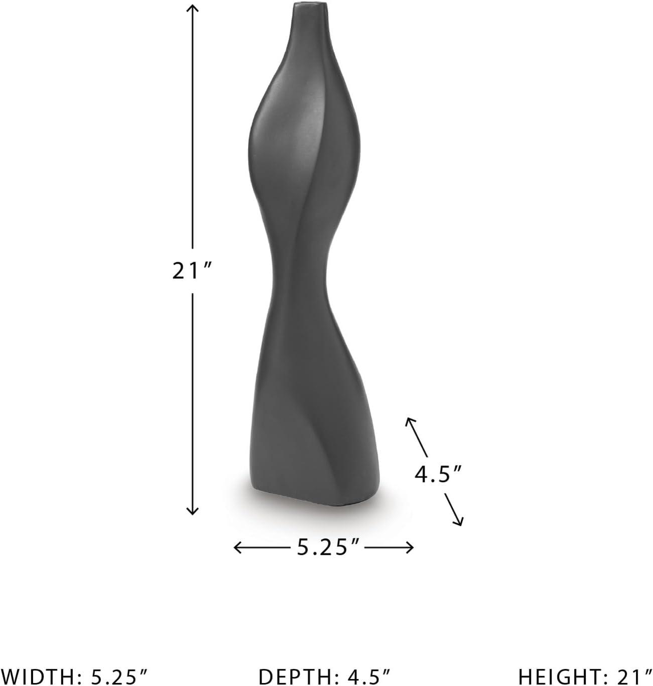 imageSignature Design by Ashley Judsen Casual Vase with Abstract Design BlackBlack