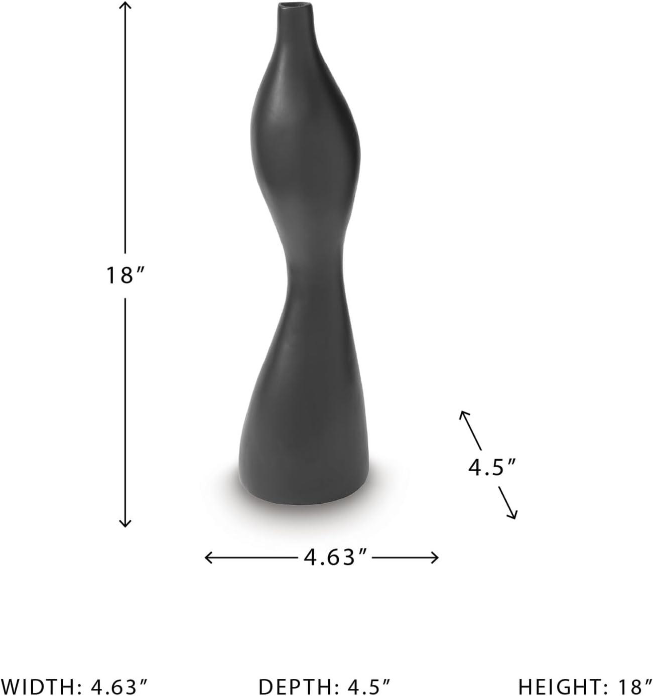 imageSignature Design by Ashley Judsen Casual Vase with Abstract Design BlackBlack