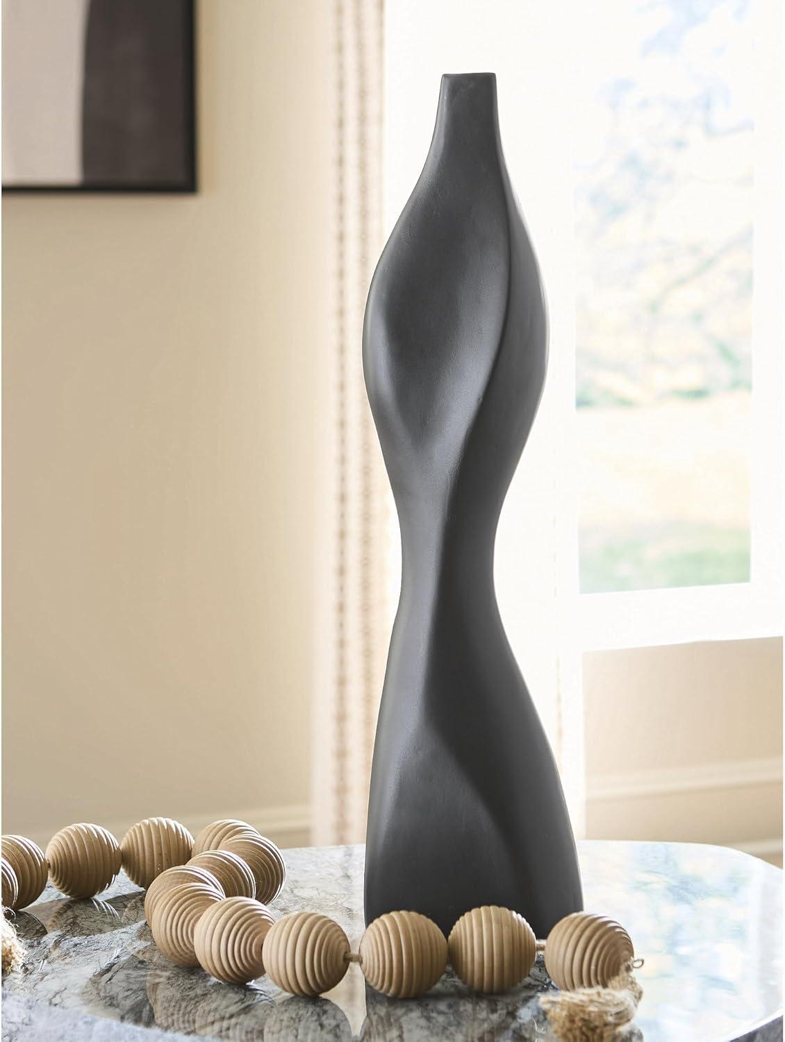 imageSignature Design by Ashley Judsen Casual Vase with Abstract Design BlackBlack