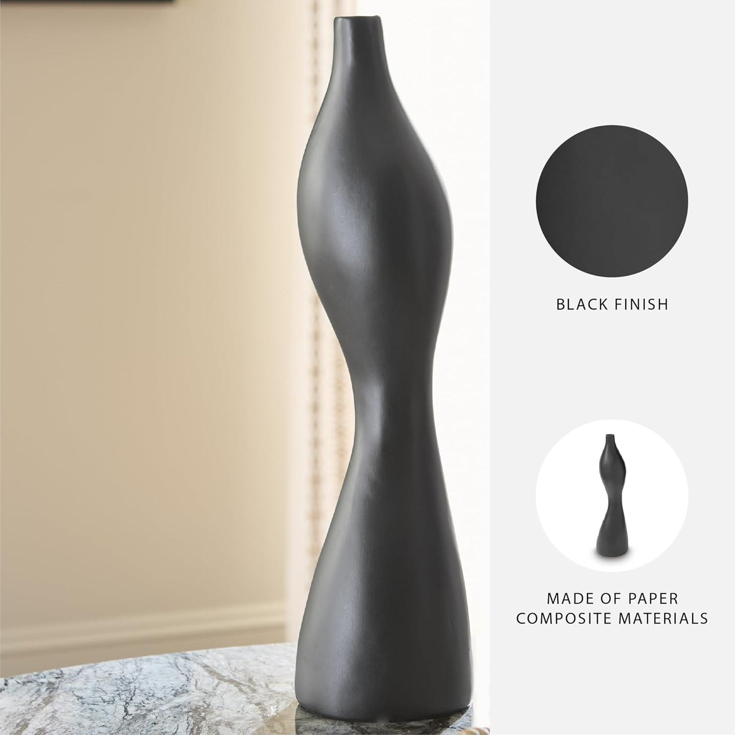 imageSignature Design by Ashley Judsen Casual Vase with Abstract Design BlackBlack