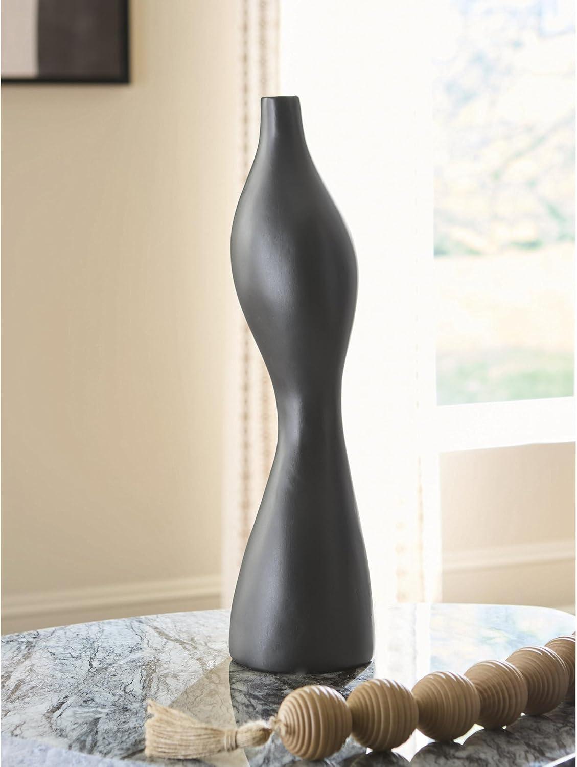 imageSignature Design by Ashley Judsen Casual Vase with Abstract Design BlackBlack