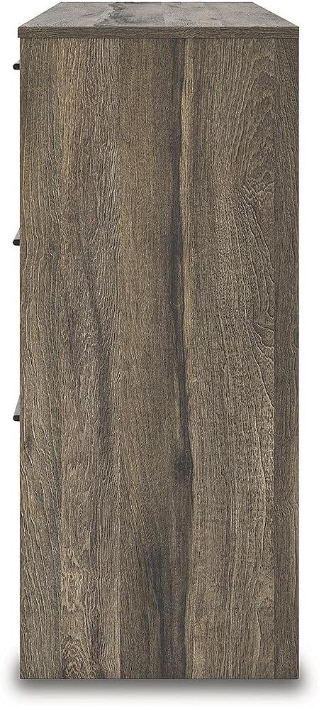 imageSignature Design by Ashley Jusika Casual 6Drawer Dresser with Oak Finish Dark Brown