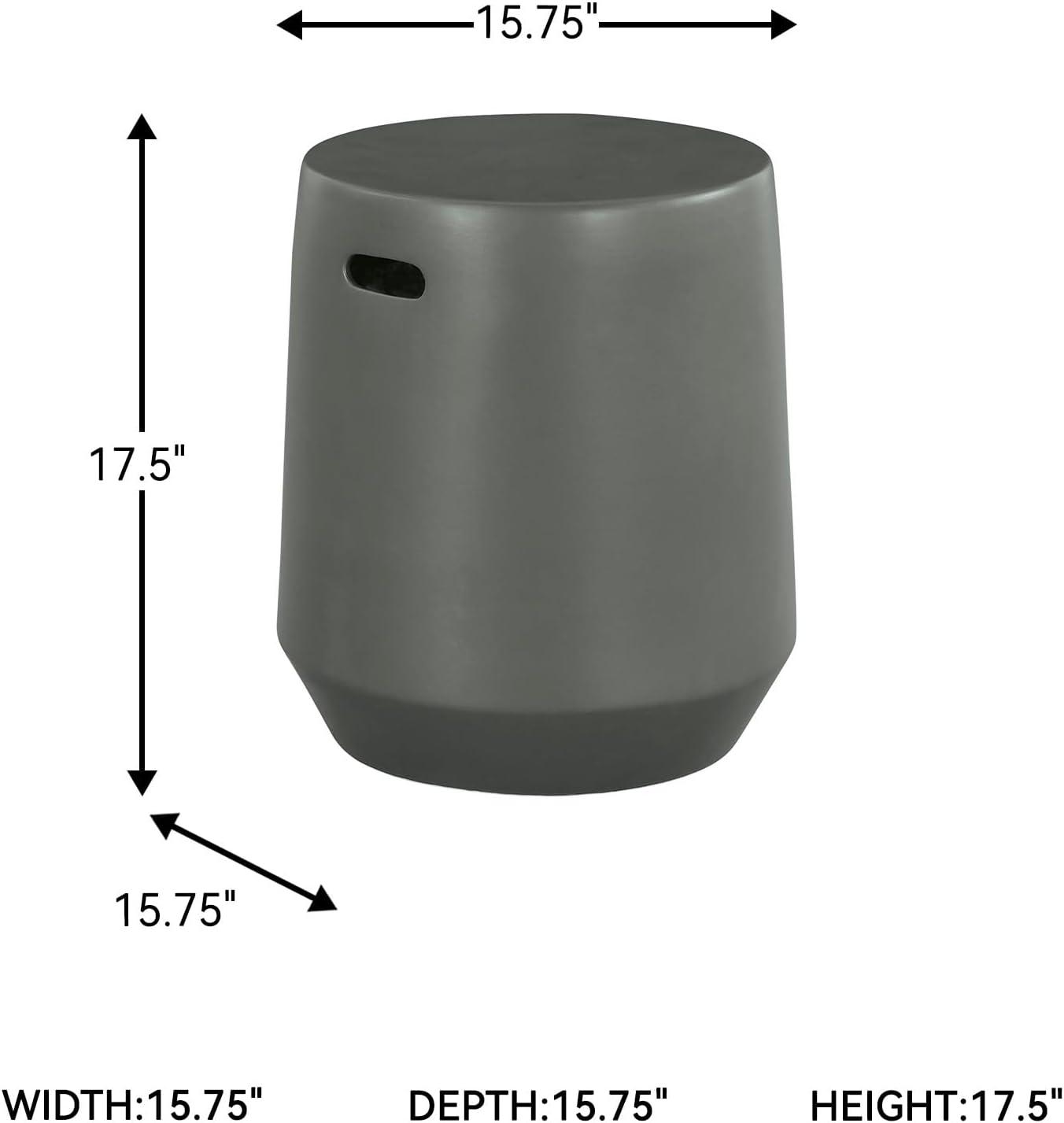 imageSignature Design by Ashley Kalmunds 175 Modern Ceramic IndoorOutdoor Stool Light Gray