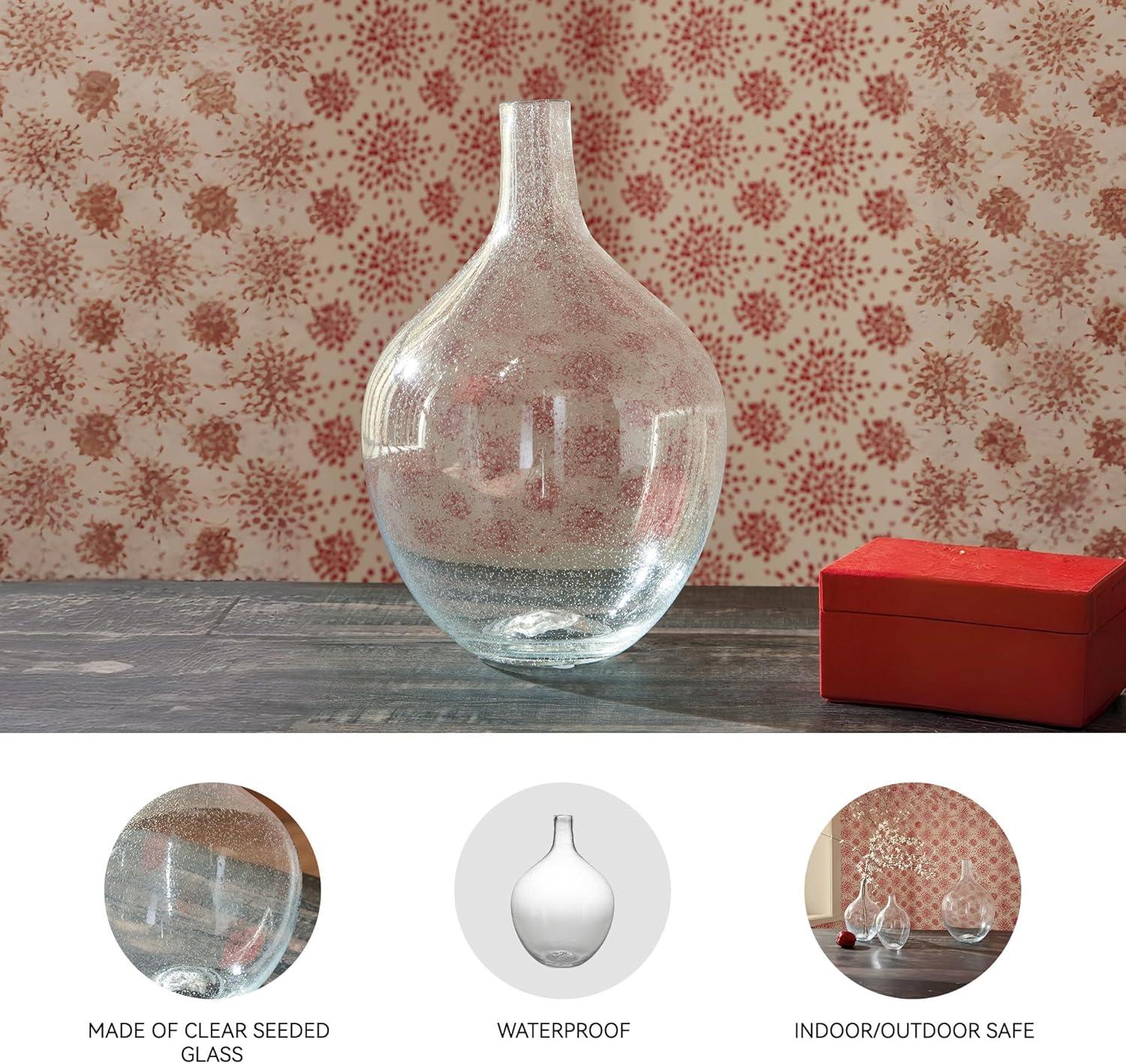 imageSignature Design by Ashley Kurthorne Casual IndoorOutdoor 15 Seeded Glass Tabletop Vase Glass15