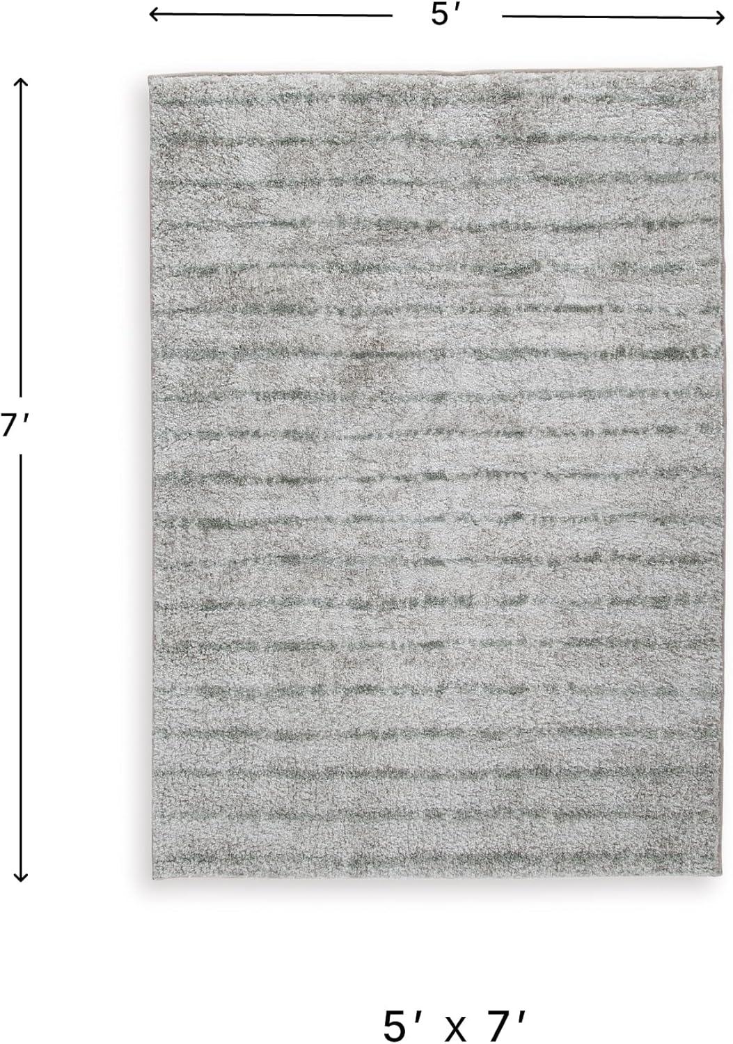 imageSignature Design by Ashley Laddway Casual Indoor Striped Fluffy 5 x 7 Rug Beige amp Gray410 x 611 Rectangular