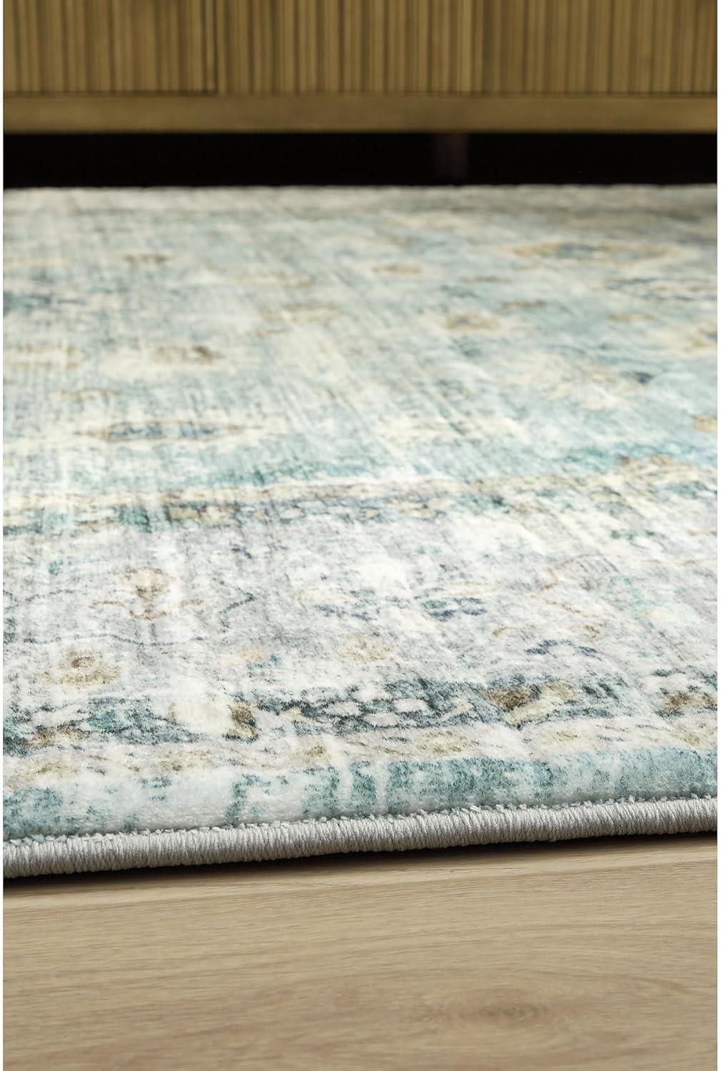 imageSignature Design by Ashley Ladstoney Classic Indoor Floral Rectangular 5 x 7 Area Rug Green amp Beige5 x 7 Rectangular