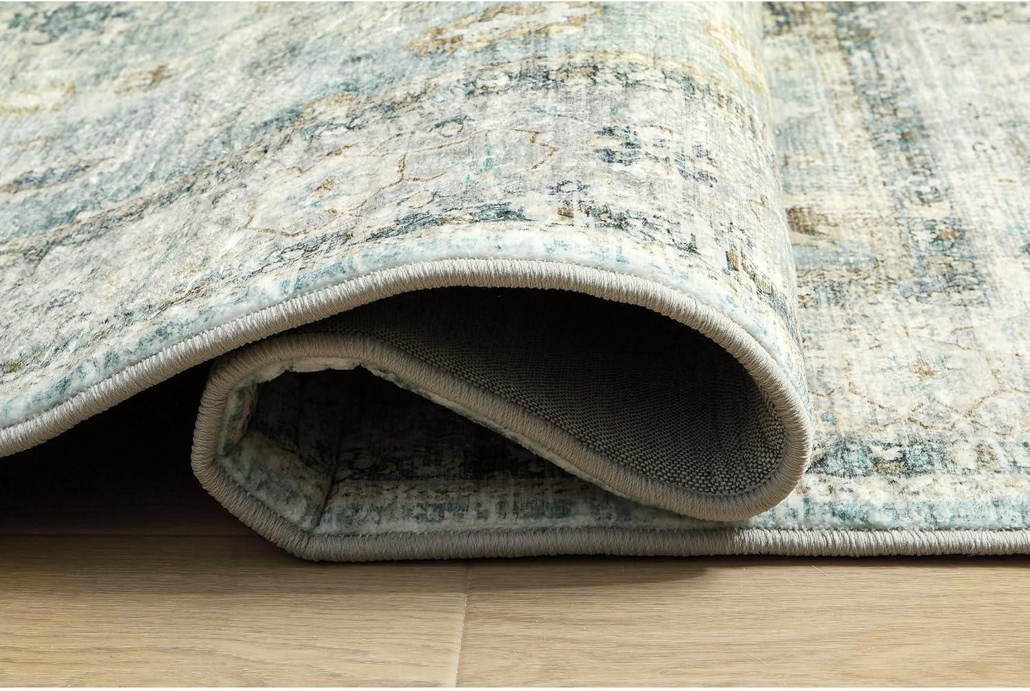 imageSignature Design by Ashley Ladstoney Classic Indoor Floral Rectangular 5 x 7 Area Rug Green amp Beige5 x 7 Rectangular