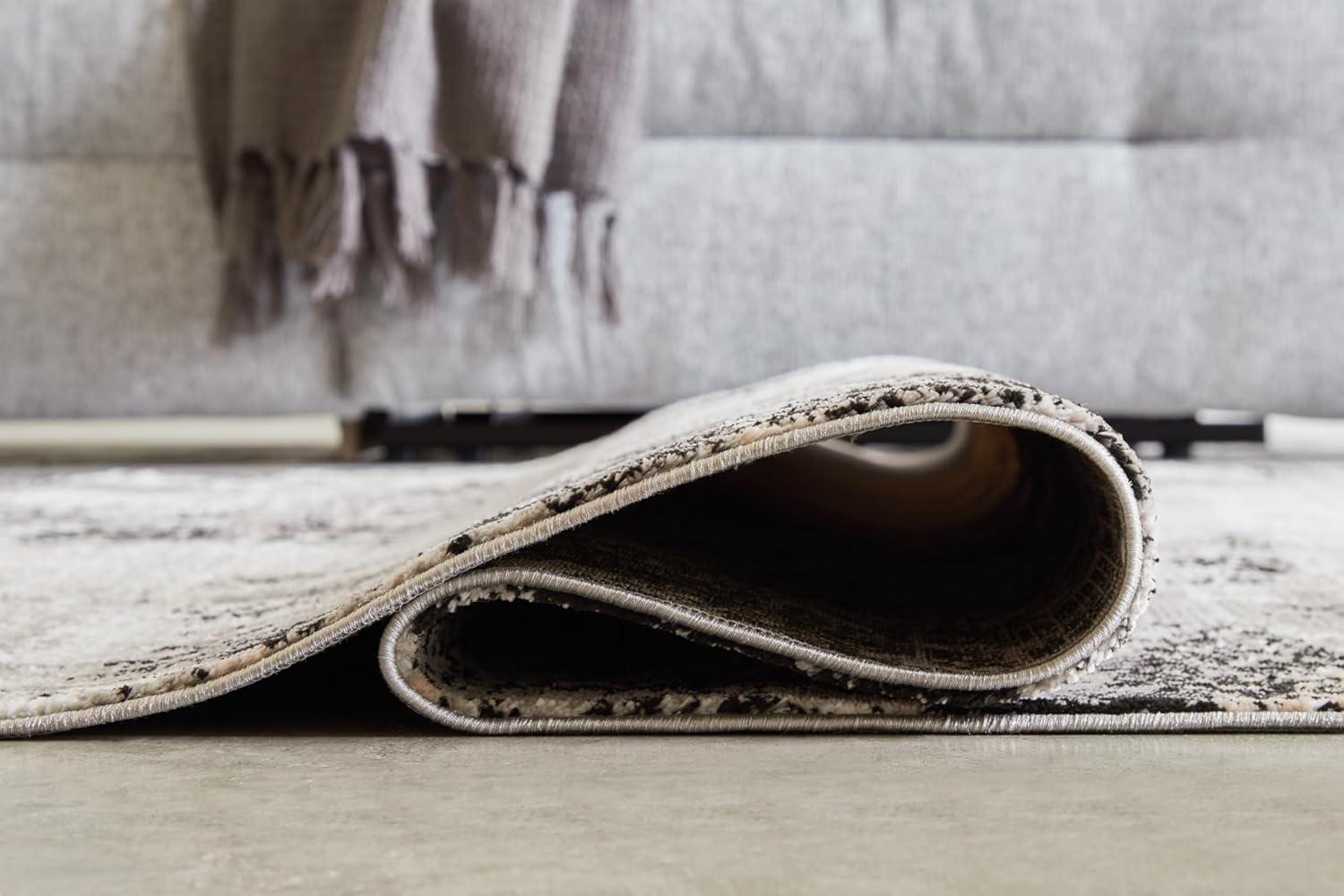 imageSignature Design by Ashley Langwell Contemporary Indoor Abstract 5 x 7 Rug Black amp Light Gray53 x 611 Rectangular