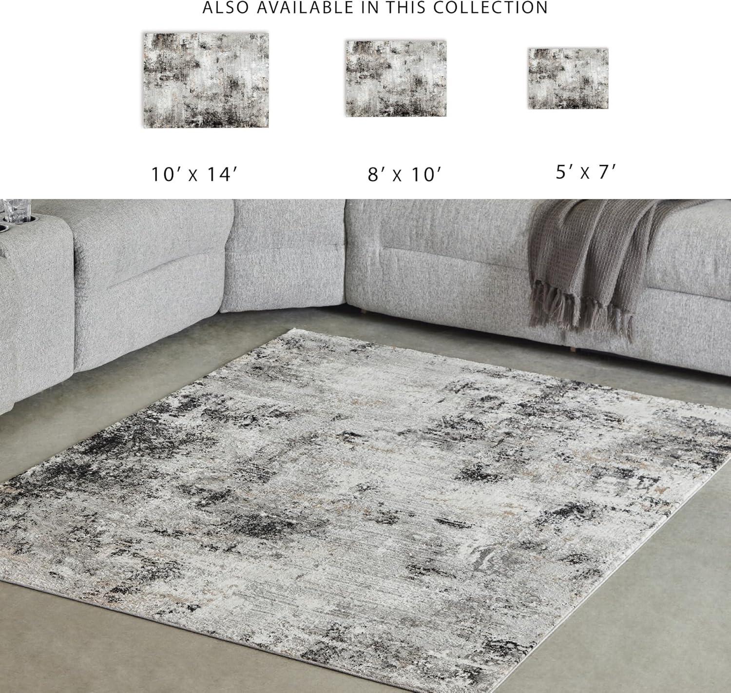 imageSignature Design by Ashley Langwell Contemporary Indoor Abstract 5 x 7 Rug Black amp Light Gray53 x 611 Rectangular