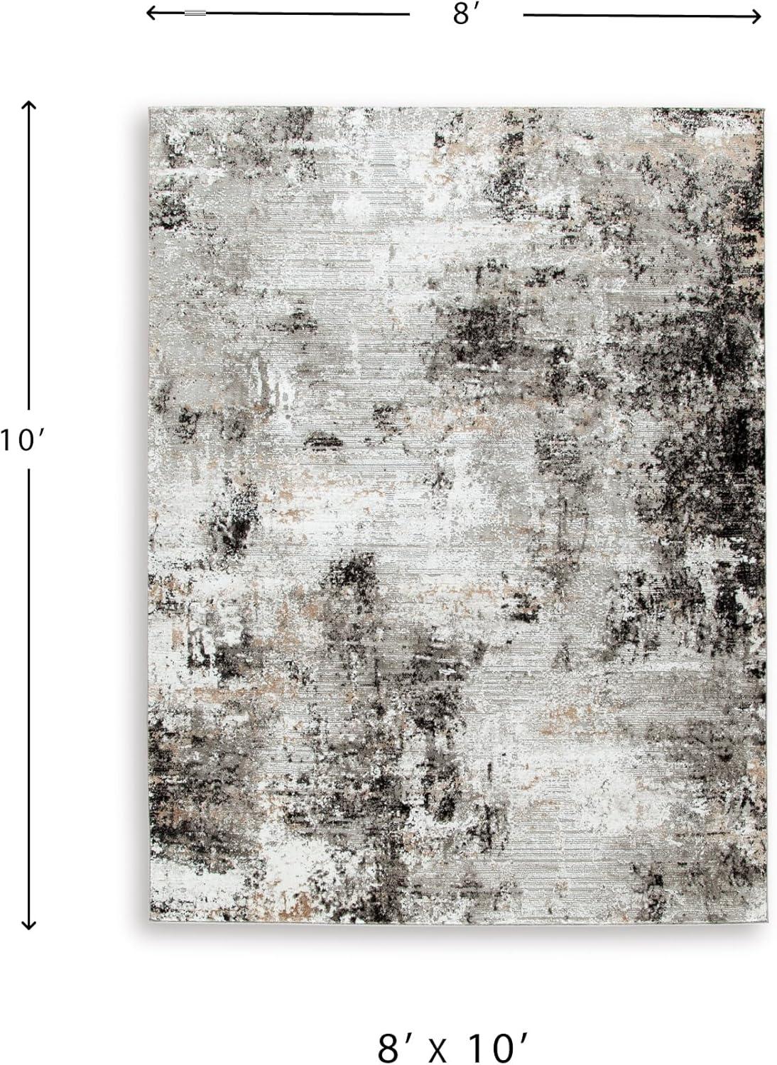 imageSignature Design by Ashley Langwell Contemporary Indoor Abstract 5 x 7 Rug Black amp Light Gray711 x 102 Rectangular