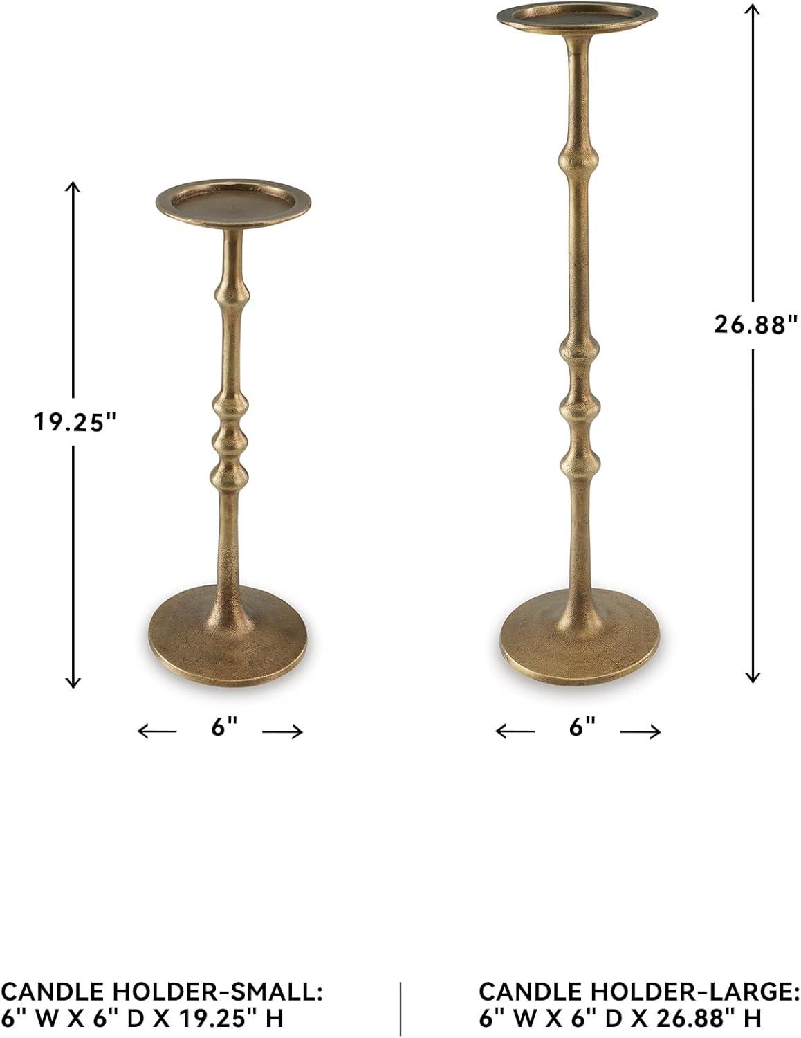 imageSignature Design by Ashley Larwick Classic Metal Candle Holder Set Set of 2 Metallic
