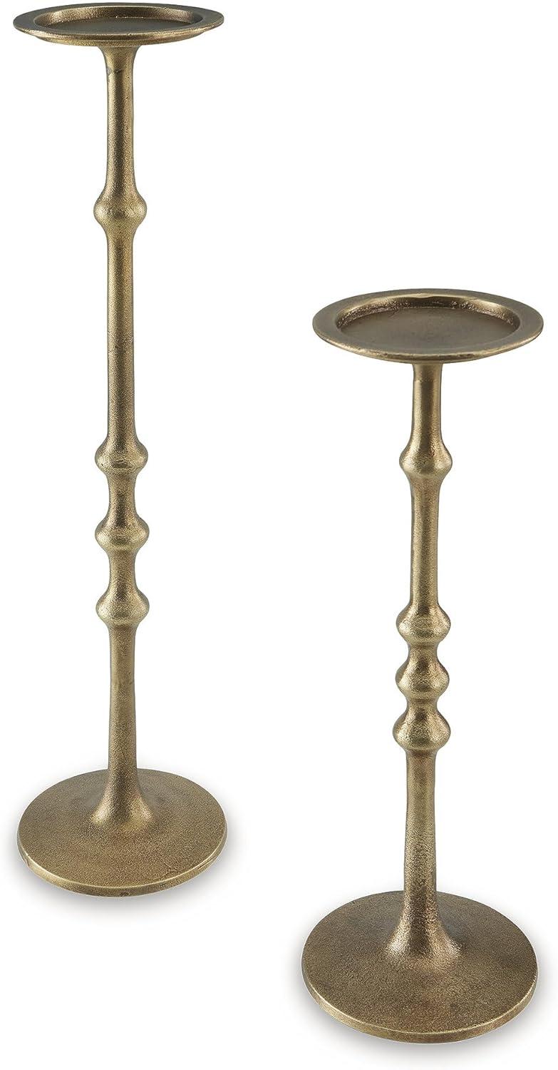imageSignature Design by Ashley Larwick Classic Metal Candle Holder Set Set of 2 Metallic