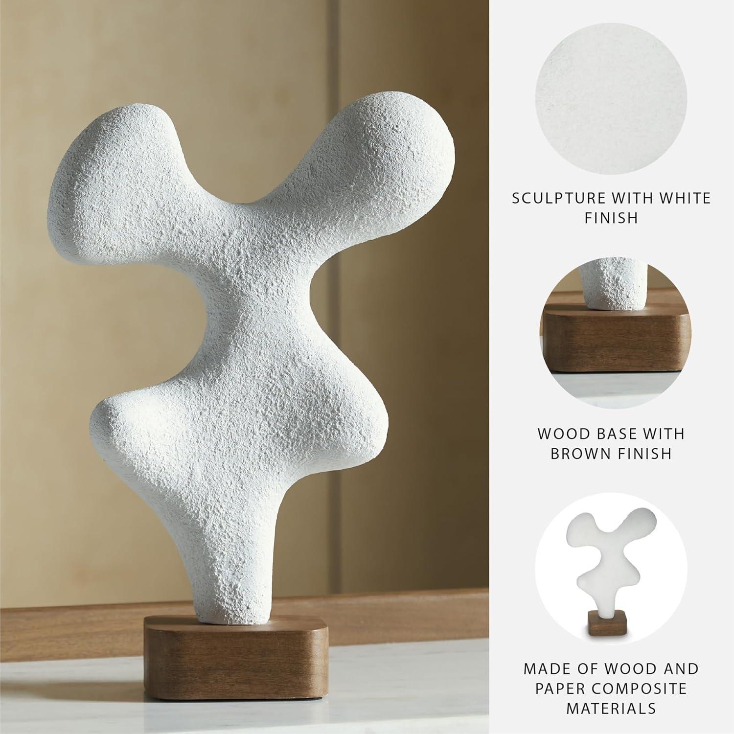 imageSignature Design by Ashley Lavarsen Modern Abstract Sculpture White amp Dark BrownWhite Dark Brown