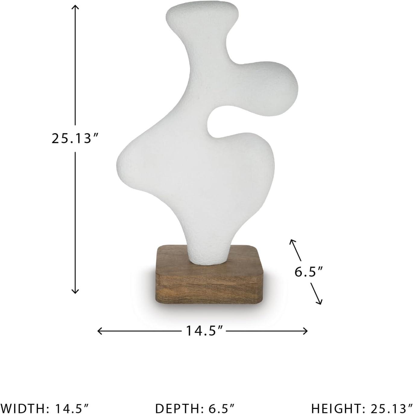 imageSignature Design by Ashley Lavarsen Modern Abstract Sculpture White amp Dark BrownWhite Dark Brown