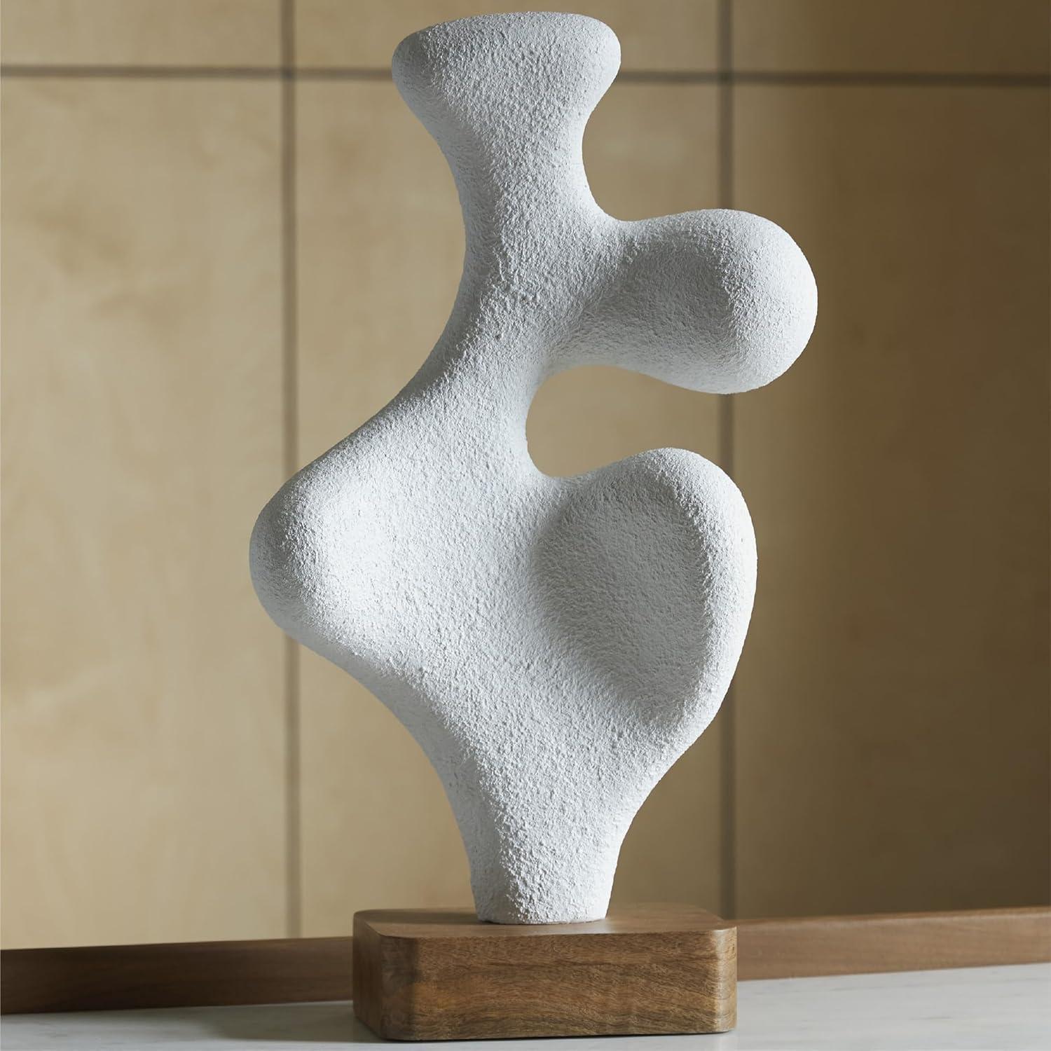 imageSignature Design by Ashley Lavarsen Modern Abstract Sculpture White amp Dark BrownWhite Dark Brown