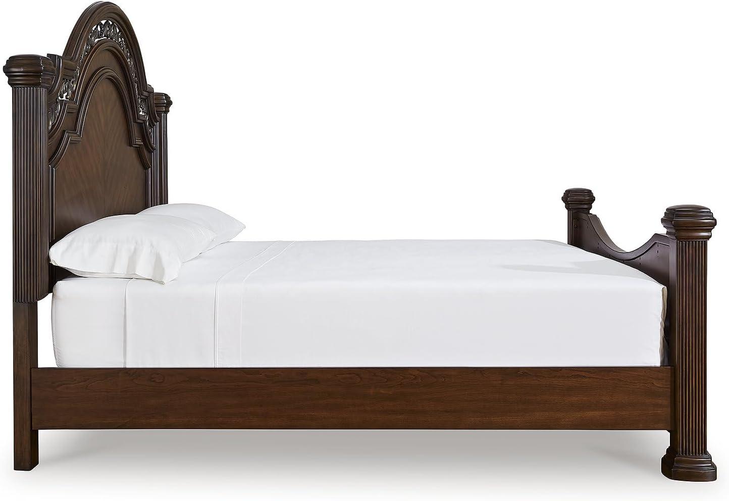 imageSignature Design by Ashley Lavinton Victorian King Poster Bed Foundation or Box Spring Needed Dark Brown