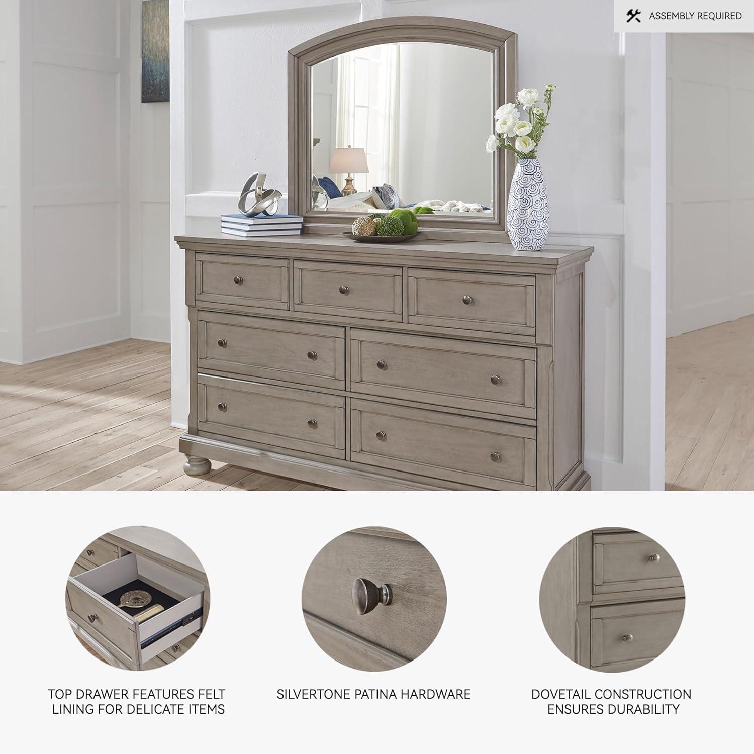 imageSignature Design by Ashley Lettner Traditional Queen Sleigh Bed Foundation or Box Spring Needed Light GrayLight Gray