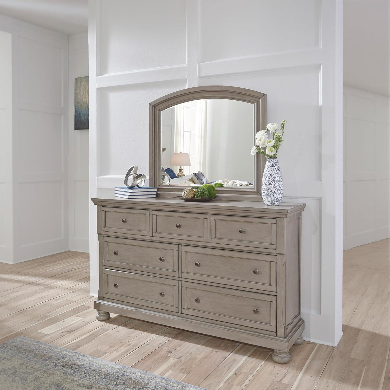 imageSignature Design by Ashley Lettner Traditional Queen Sleigh Bed Foundation or Box Spring Needed Light GrayLight Gray