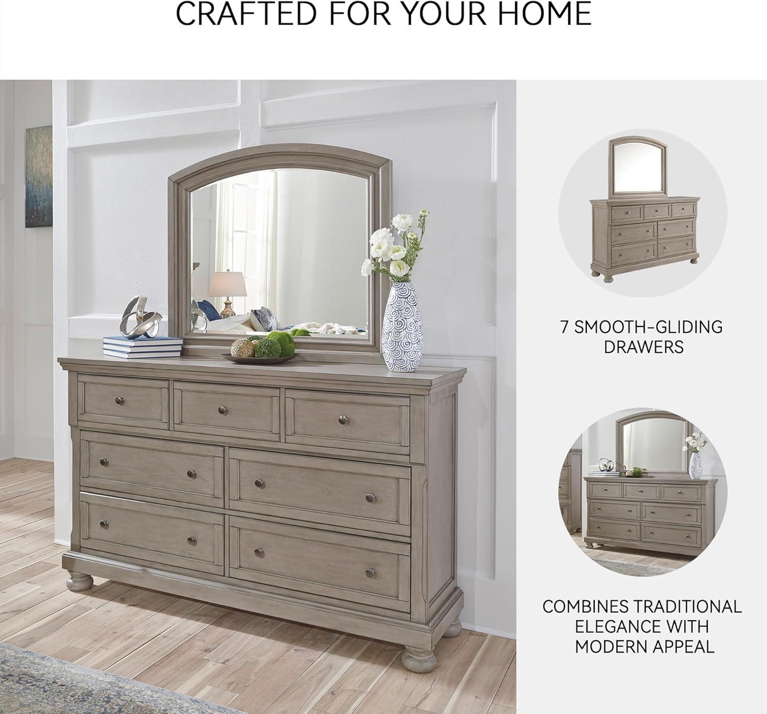 imageSignature Design by Ashley Lettner Traditional Queen Sleigh Bed Foundation or Box Spring Needed Light GrayLight Gray