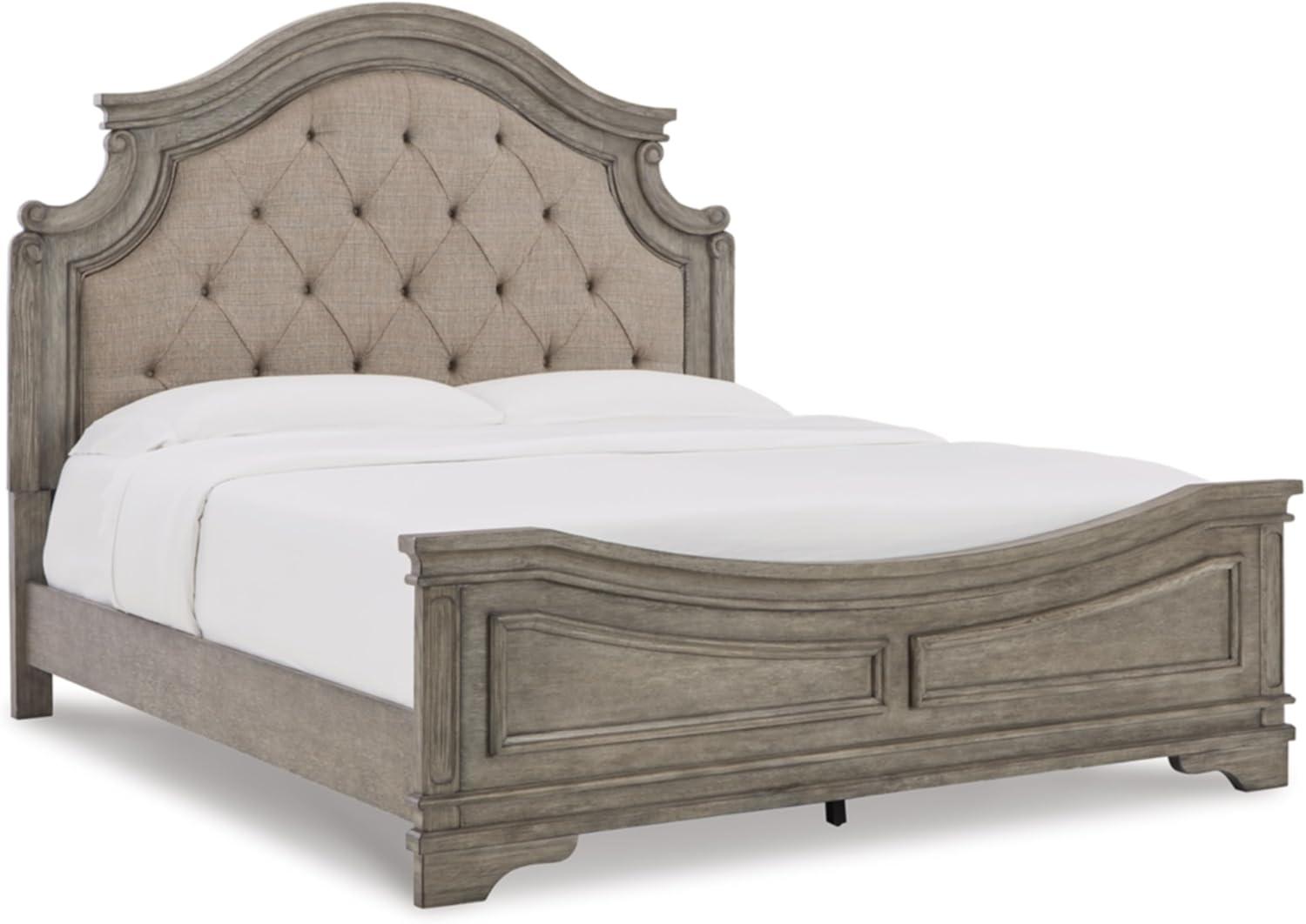 imageSignature Design by Ashley Lodenbay Traditional Queen Upholstered Panel Bed Foundation or Box Spring Needed GrayAntique Gray