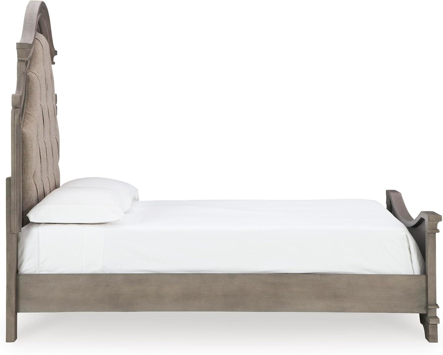 imageSignature Design by Ashley Lodenbay Traditional Queen Upholstered Panel Bed Foundation or Box Spring Needed GrayAntique Gray