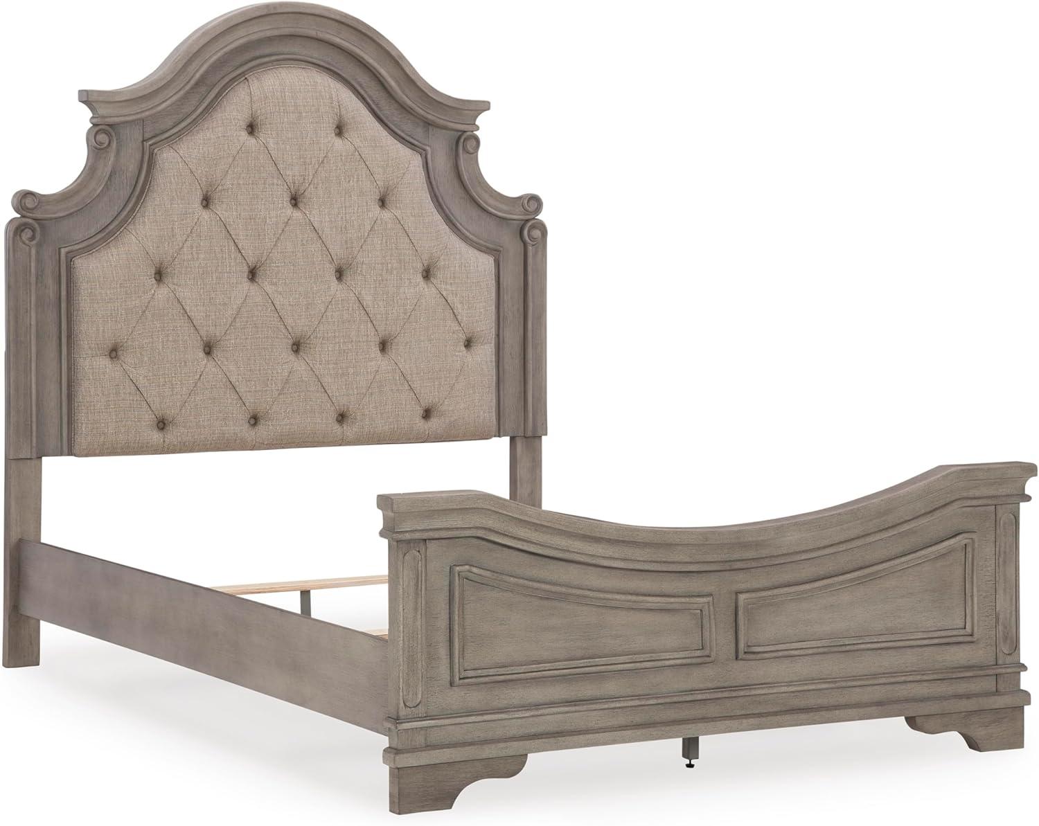 imageSignature Design by Ashley Lodenbay Traditional Queen Upholstered Panel Bed Foundation or Box Spring Needed GrayAntique Gray