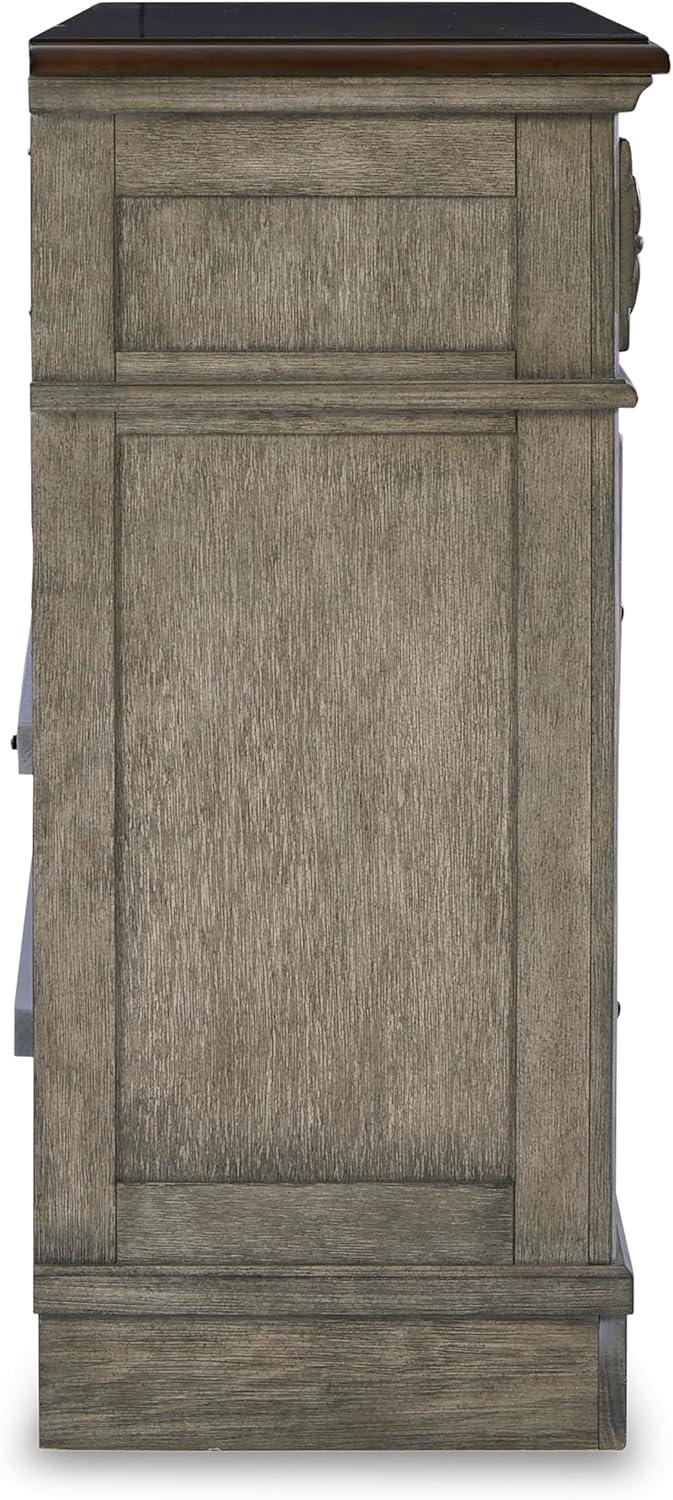 imageSignature Design by Ashley Lodenbay Traditional Queen Upholstered Panel Bed Foundation or Box Spring Needed GrayAntique Gray