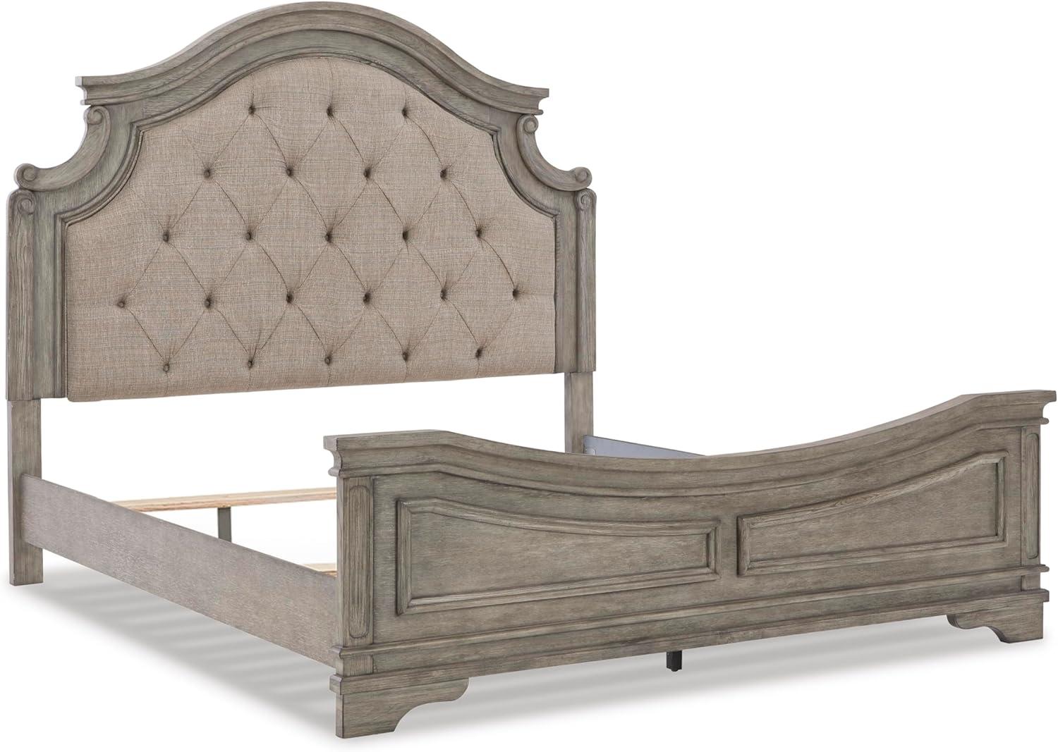 imageSignature Design by Ashley Lodenbay Traditional Queen Upholstered Panel Bed Foundation or Box Spring Needed GrayAntique Gray