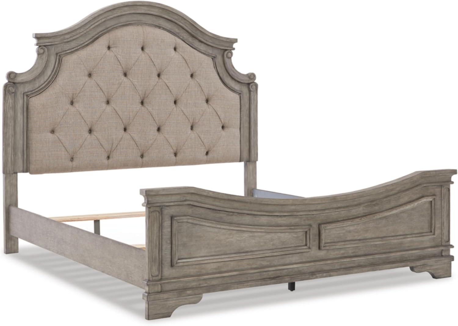 imageSignature Design by Ashley Lodenbay Traditional Queen Upholstered Panel Bed Foundation or Box Spring Needed GrayAntique Gray