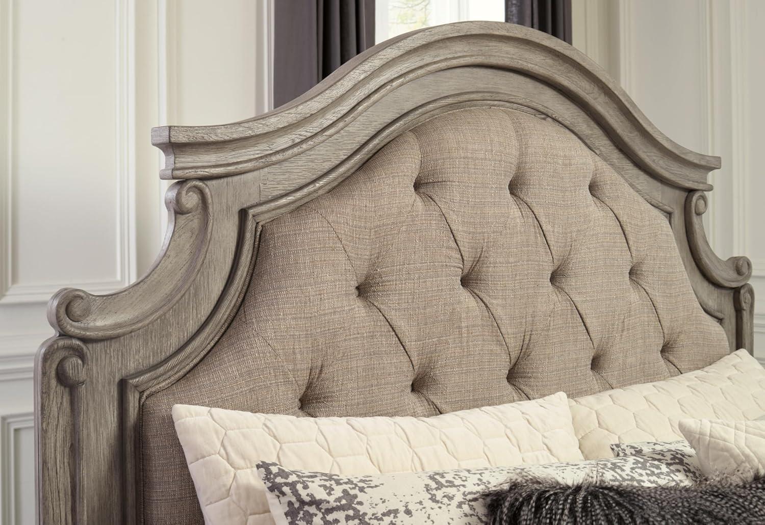 imageSignature Design by Ashley Lodenbay Traditional Queen Upholstered Panel Bed Foundation or Box Spring Needed GrayAntique Gray