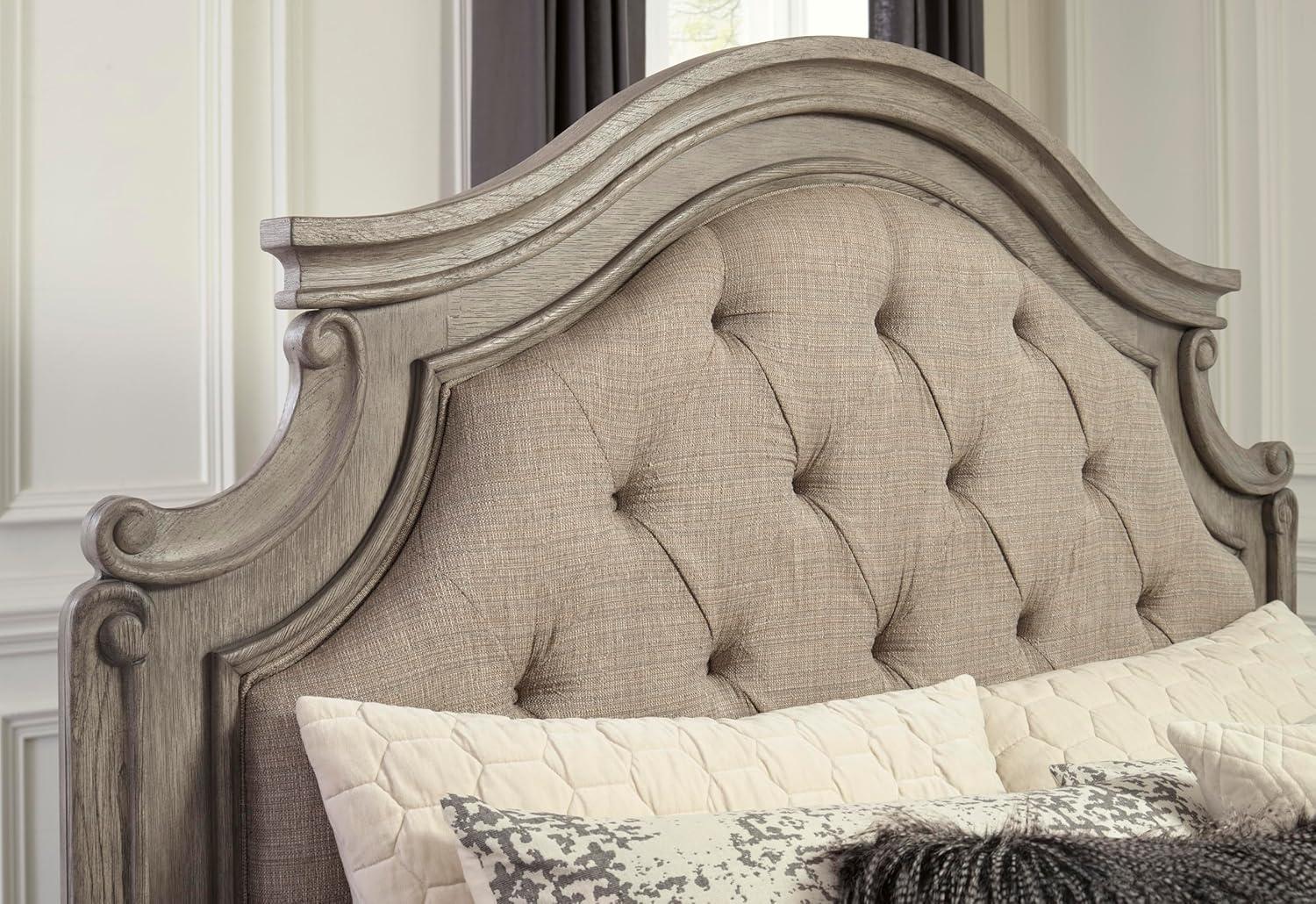 imageSignature Design by Ashley Lodenbay Traditional Queen Upholstered Panel Bed Foundation or Box Spring Needed GrayAntique Gray