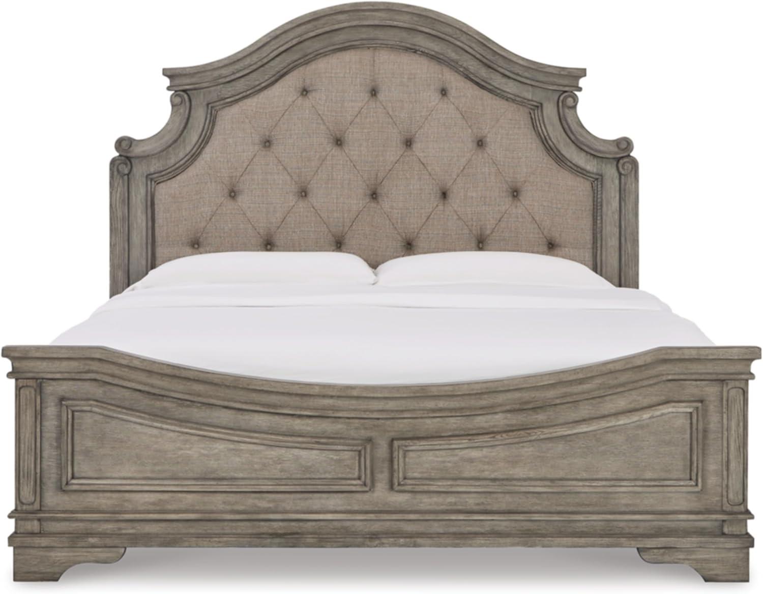 imageSignature Design by Ashley Lodenbay Traditional Queen Upholstered Panel Bed Foundation or Box Spring Needed GrayAntique Gray