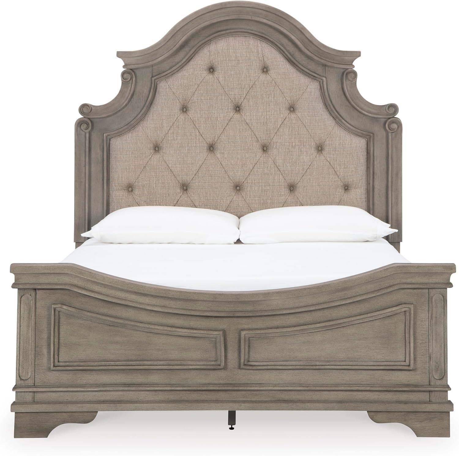 imageSignature Design by Ashley Lodenbay Traditional Queen Upholstered Panel Bed Foundation or Box Spring Needed GrayAntique Gray