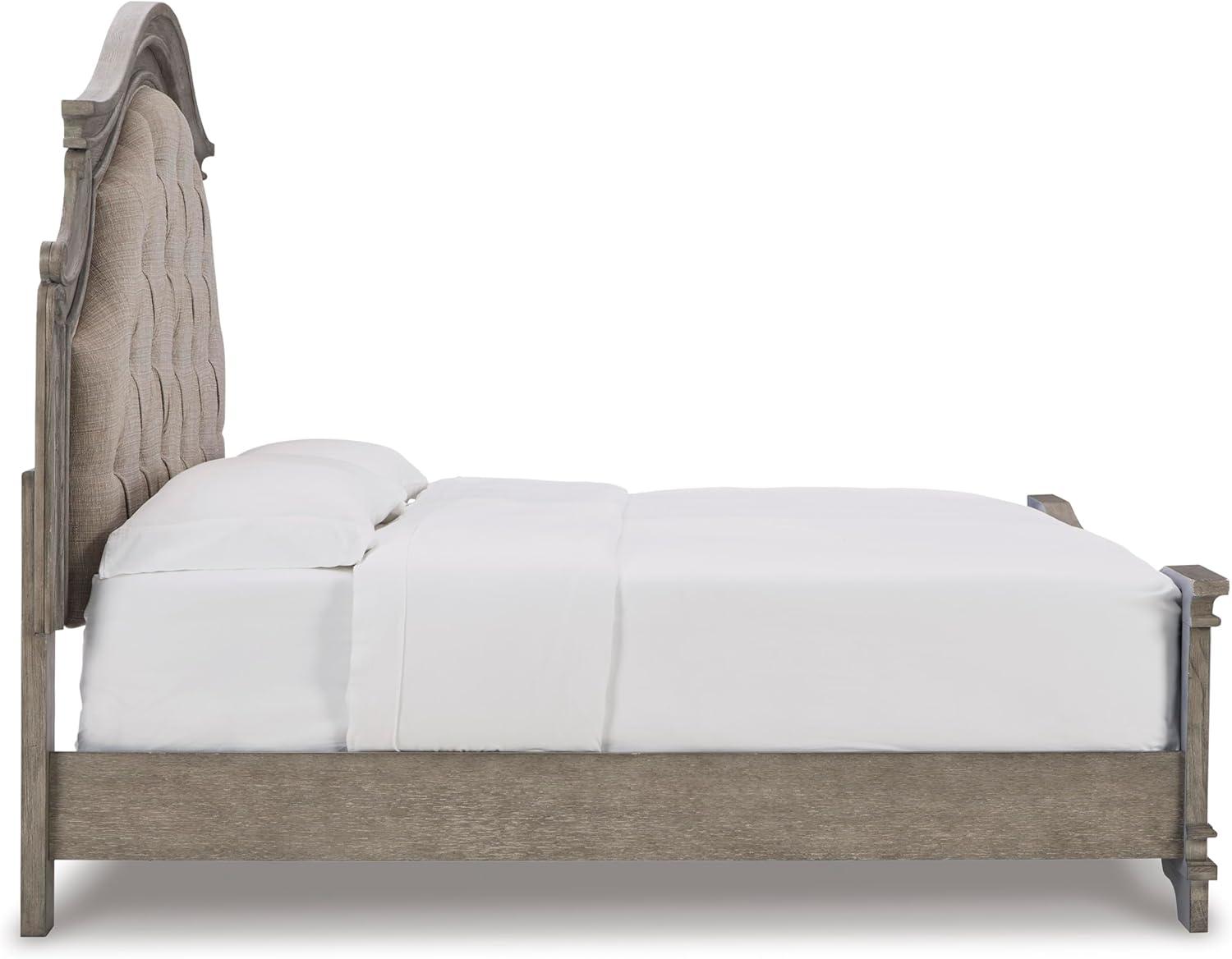 imageSignature Design by Ashley Lodenbay Traditional Queen Upholstered Panel Bed Foundation or Box Spring Needed GrayAntique Gray