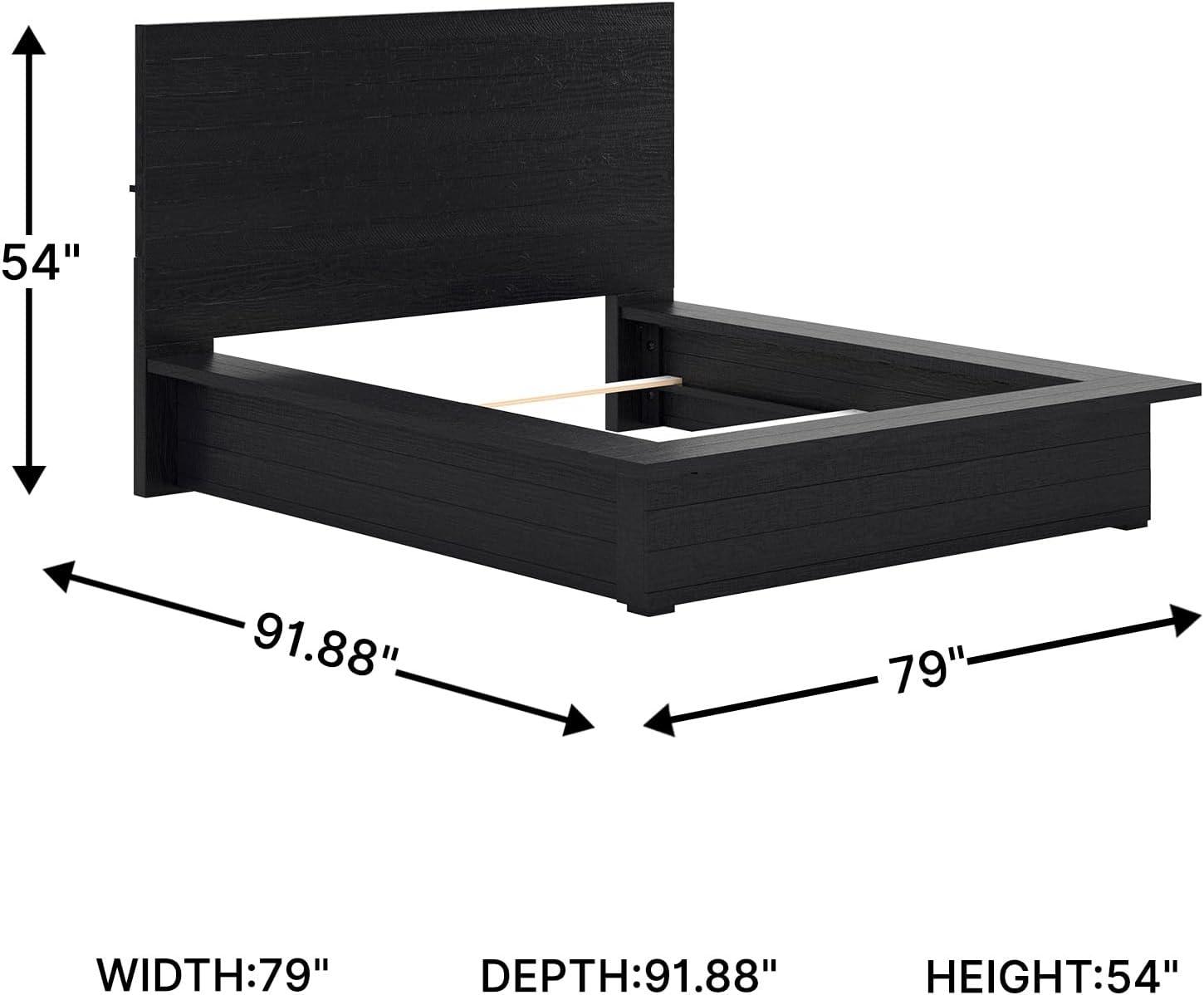 imageSignature Design by Ashley Londer Modern California King Panel Bed with Wide Rails Foundation or Box Spring Needed BlackQueen Panel Bed
