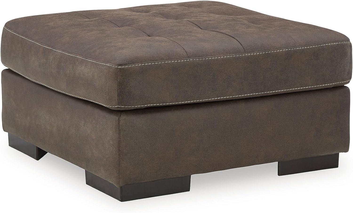 imageSignature Design by Ashley Maderla Classic Rectangular Tufted Ottoman Dark BrownBrown